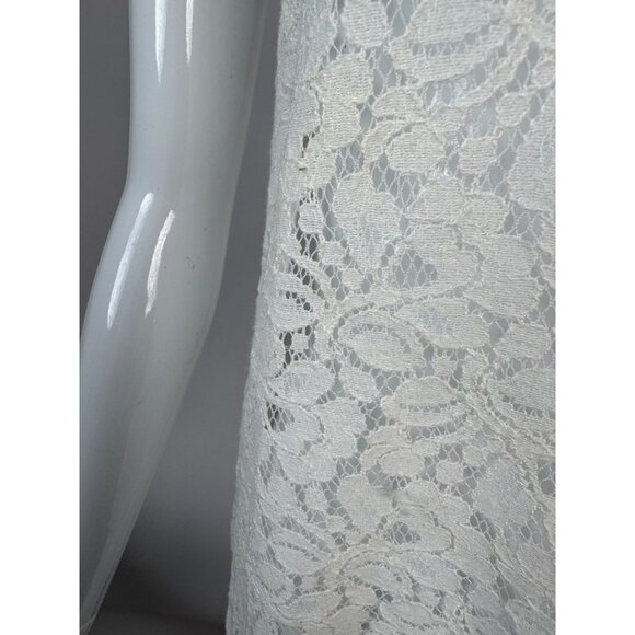 Lace Sleeveless Top With Back Zipper Closure By Pimkie Ivory Floral Design Women - Picture 11 of 16